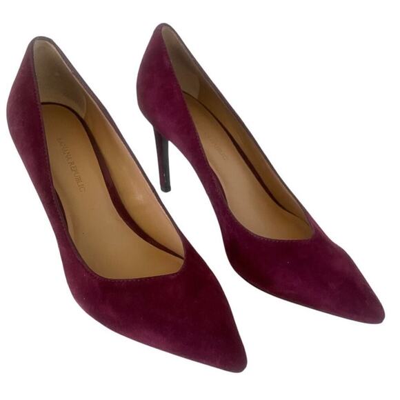 Banana Republic Madison Plum Suede Pointed Toe Pumps • Size 7.5 - Picture 1 of 4